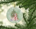 Cavalier Spaniel Tricolor Blenheim Puppy Christmas Presents and Tree Ceramic Ornament Christmas Tree Hanging Decorations for Home Christmas Holiday, P