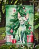 Devon Rex Cat By the Christmas Tree Garden Flag Mailbox Flag Decorative Yard Flag Banner Outside Patio Artwork Yard Flower Beds, Garden Size, Multicol