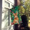 Abyssinian Cat By the Christmas Tree House Flag Large Porch Sleeve Pole Decorative Outside Yard Banner Artwork Wall Hanging, Polyester, House Size, Mu