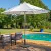 22Lbs Patio Resin Umbrella Base with Wicker Style for Outdoor Use