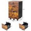 2-Drawer Rolling Wood File Cabinet with Lock, Brown & Black