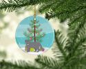 NEW Scottish Fold Cat Christmas Ceramic Ornament Christmas Tree Hanging Decorations for Home Christmas Holiday, Party, Gift, 3 in, Multicolor