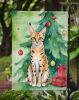 Serengeti Cat By the Christmas Tree Garden Flag Mailbox Flag Decorative Yard Flag Banner Outside Patio Artwork Yard Flower Beds, Garden Size, Multicol