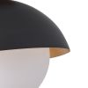 13.5 in. 1-Light Wood Gold Leaf Dome Semi-Flush Mount Light with Opal Glass Globe - 13.5 in. W x 11.4 in. H - Gold Leaf/White