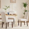 Dining Chairs Set of 6, High-end Upholstered Leather Dining Room Chair with Nailhead Trim and Wood Legs, Dining Room Kitch