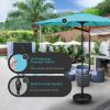 Simple Deluxe 9' Patio Umbrella Outdoor Table Market Yard Umbrella with Push Button Tilt/Crank, 8 Sturdy Ribs for Garden, Deck, Backyard, Pool, Turquo