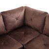 Brown Microfiber 3-Piece Living Room Sofa Set B