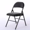 4pcs Elegant Foldable Iron & PVC Chairs for Convention & Exhibition Black