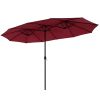 13 ft. Market No Weights Patio Umbrella 2-Side - Red