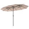 13 ft. Market No Weights Patio Umbrella 2-Side - Beige