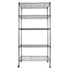 5-Layer Plastic Coated Iron Shelf with 1.5" Nylon Wheels 165*90*35 Black