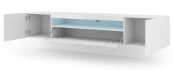 AURA 200 TV STAND / 78,74 in white matt / white gloss + LED RGB