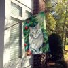 American Curl Cat By the Christmas Tree House Flag Large Porch Sleeve Pole Decorative Outside Yard Banner Artwork Wall Hanging, Polyester, House Size,