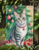 Asian Cat By the Christmas Tree Garden Flag Mailbox Flag Decorative Yard Flag Banner Outside Patio Artwork Yard Flower Beds, Garden Size, Multicolor