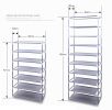 Fashionable Room-saving 9 Lattices Non-woven Fabric Shoe Rack Gray