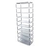 Fashionable Room-saving 9 Lattices Non-woven Fabric Shoe Rack Gray