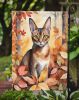 Abyssinian Cat in Fall Leaves Garden Flag Mailbox Flag Decorative Yard Flag Banner Outside Patio Artwork Yard Flower Beds, Garden Size, Multicolor