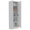 Multistorage Pantry Cabinet; Five Shelves; Double Door Cabinet -White