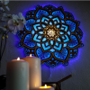 1pc Mandala Wooden Decorative Lamp Yoga Room LED Night Light Multilayered Laser Cut Carved Light Wall Decor For Home Living Room Bedroom Ornament