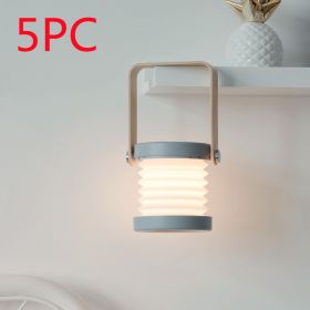 Foldable Touch Dimmable Reading LED Night Light Portable Lantern Lamp USB Rechargeable For Home Decor (Light color: Grey 5PC, power: 0.5watts)