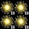 4 Packs; Fairy String Lights Christmas Lights; 90LED 8 Modes Dimmable String Fairy Lights With Remote Control; Waterproof Copper Wire Decorative Hangi