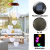 GANGES SA Solar Led Color-Changing Wind Chime Hanging Light; Wind Chime With Hanging Heart Shaped Ornaments; Festive Decoration For Courtyard; Garden