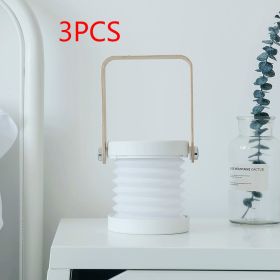 Foldable Touch Dimmable Reading LED Night Light Portable Lantern Lamp USB Rechargeable For Home Decor (Light color: White 3pcs, power: 0.5 watts)