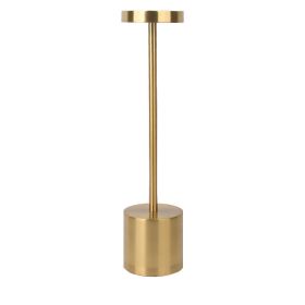 LED Waterproof Rechargeable Desk Lamp Touch Dimming Metal Table Lamps For Bar Living Room Reading Camping Light (Color: Gold)