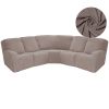 5 Seater Sofa Covers Jacquard Recliner Chair Covers Thick Reclining Couch Covers Stretch Sectional Sofa Slipcovers for Living Ro