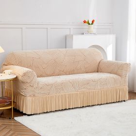 Oulylan Thick Cationic Skirt Sofa Cover Single Double Three-Seater Elastic All-inclusive Dustproof Sofa Cover (Specification: 4-Seater-230-300cm, Color: 10)