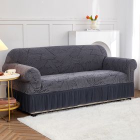 Oulylan Thick Cationic Skirt Sofa Cover Single Double Three-Seater Elastic All-inclusive Dustproof Sofa Cover (Specification: 3-Seater-190-230cm, Color: 12)