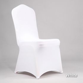 50/100pcs Spandex White Wedding Chair Cover For Hotel Banquet Dining Party Office Chair Slipcover (Specification: 100pcs Chair Cover, Color: White Chair Cover)