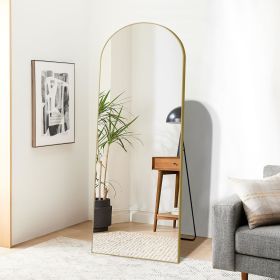 Dolonm 64x21 Inch Arch Full Length Mirror, Aluminum Alloy Frame Floor Mirror, Large Mirror Free-Standing Hanging or Leaning, Full Body Mirror for Livi (Color: as Pic)