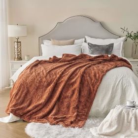 Krifey Oversized Faux Fur Blanket, Super Soft Cozy Blanket, Luxury Fluffy Throw Blanket Fuzzy Bed Throw Camel (Color: Camel, size: 60" x 80")