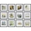 12-Piece Black Square Photo Frame Set with Hanging Template Wall Gallery Kit - 16.5"x10.2"x16.7" Square Wall Mount