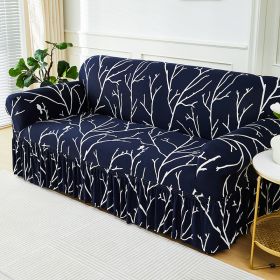 Furniture Protector For Living Room Bedroom Office Home Decor Elastic Sofa Cover With Skirt Dustproof Non-slip Sofa Cover (Specification: 3-Seater-185-230cm, Color: 4)