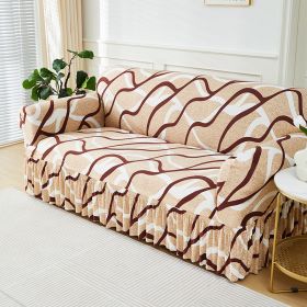 Furniture Protector For Living Room Bedroom Office Home Decor Elastic Sofa Cover With Skirt Dustproof Non-slip Sofa Cover (Specification: 4-Seater-235-300cm, Color: 9)