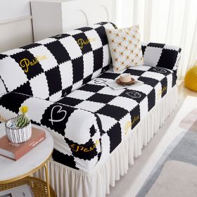 NEW 2024 Elastic Sofa Cover For Living Room Printed Sofa Slipcover Sofa Furniture Protector Cover Bedroom Home Decor Couch Cover (Specification: 2-Seater-145-185cm, Color: Black)