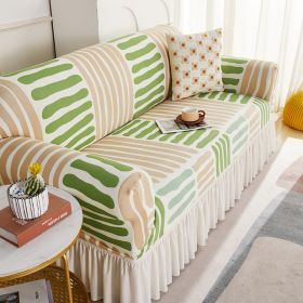 NEW 2024 Elastic Sofa Cover For Living Room Printed Sofa Slipcover Sofa Furniture Protector Cover Bedroom Home Decor Couch Cover (Specification: 3-Seater-190-230cm, Color: Green)