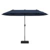 13 Feet Double-Sided Patio Twin Table Umbrella with Crank Handle