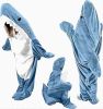 Ambitelligence Shark Blanket Hoodie Onesie for Adults and Kids, Cozy Flannel Shark Costume Shark Sleeping Bag