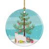 NEW Turkish Van Cat Christmas Ceramic Ornament Christmas Tree Hanging Decorations for Home Christmas Holiday, Party, Gift, 3 in, Multicolor