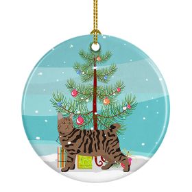 NEW Pixie Bob Cat Christmas Ceramic Ornament Christmas Tree Hanging Decorations for Home Christmas Holiday, Party, Gift, 3 in, Multicolor (Default: Default)