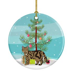 NEW Scottish Straight Cat Christmas Ceramic Ornament Christmas Tree Hanging Decorations for Home Christmas Holiday, Party, Gift, 3 in, Multicolor (Default: Default)