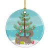 NEW Somali Cat Christmas Ceramic Ornament Christmas Tree Hanging Decorations for Home Christmas Holiday, Party, Gift, 3 in, Multicolor