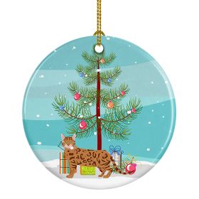 NEW Bengal Cat Christmas Ceramic Ornament Christmas Tree Hanging Decorations for Home Christmas Holiday, Party, Gift, 3 in, Multicolor (Default: Default)