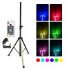 5 Core Speaker Stand Pair w RGB Tripod Floor Heavy Duty Adjustable Up to 72 Inch DJ Studio Monitor Stands Pole Mount-  SS HD LGT