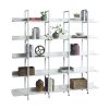 5 Tier Bookcase Home Office Open Bookshelf, Vintage Industrial Style Shelf with Metal Frame, MDF Board