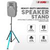 5 Core Speaker Stand Pair w RGB Tripod Floor Heavy Duty Adjustable Up to 72 Inch DJ Studio Monitor Stands Pole Mount-  SS HD LGT