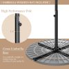 10 Feet Patio Umbrella with Crank and Solar LED Lights